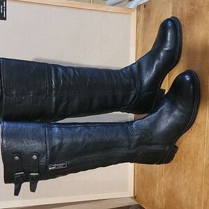 Franko Sarto Poet Women's CognacLeather Outer Zip Tall  Boot, Size 7